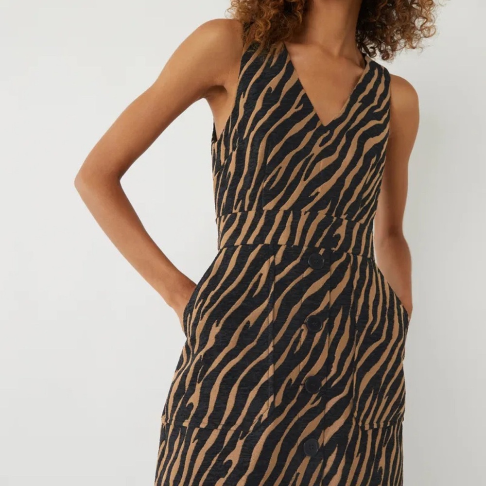 Warehouse Tiger Jacquard Dress